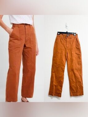 ABERCROMBIE & FITCH Camel Orange Brown Cargo Boho Pants Size 26 Rust High Rise